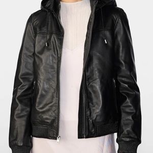 BB Dakota Hooded Leather Jacket